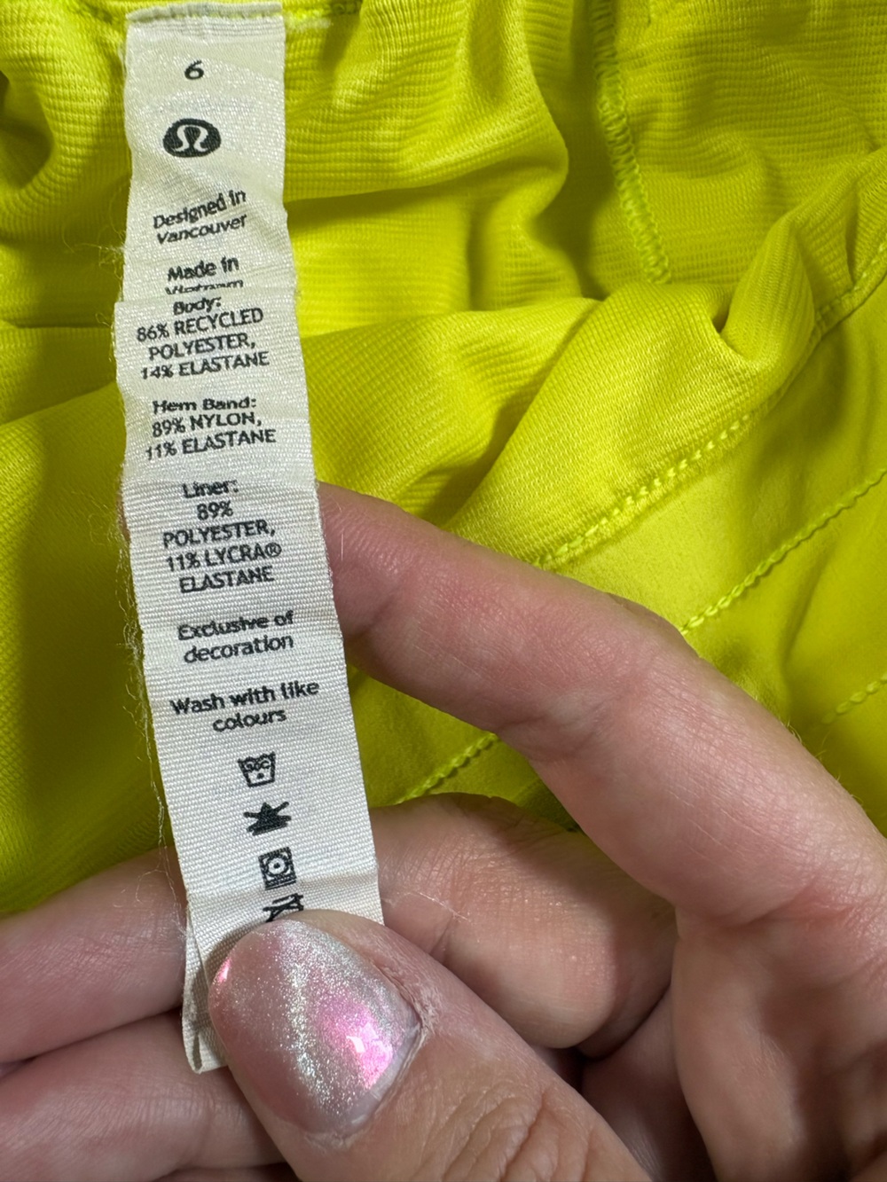 Lululemon Women's Hotty-Hot Shorts Size 6 Highlight Yellow Lined Running Shorts - Picture 4 of 8
